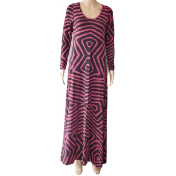 pink zebra print maxi dress
